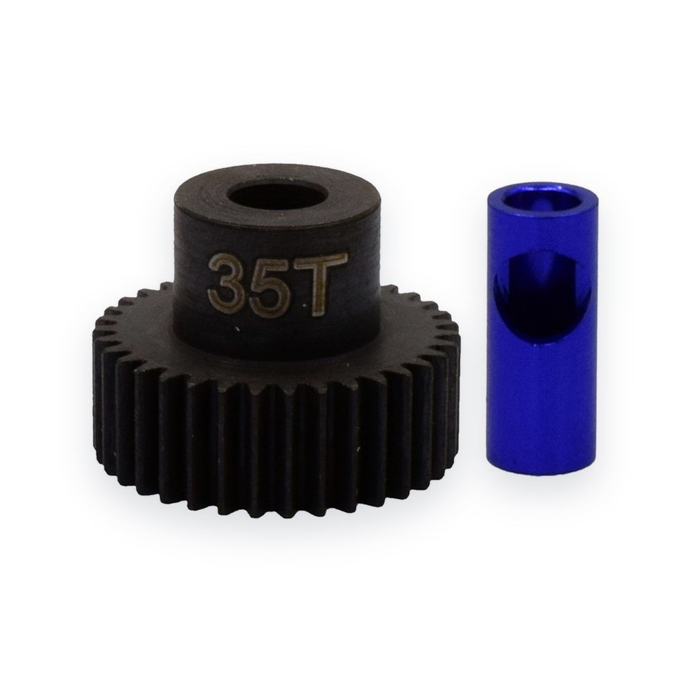 Hot Racing Steel 48p Pinion Gear, 35t, 5mm & 1/8