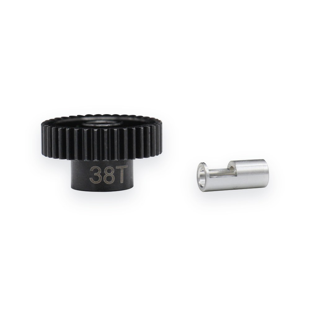 Hot Racing Steel 48p Pinion Gear, 38t, 5mm & 1/8
