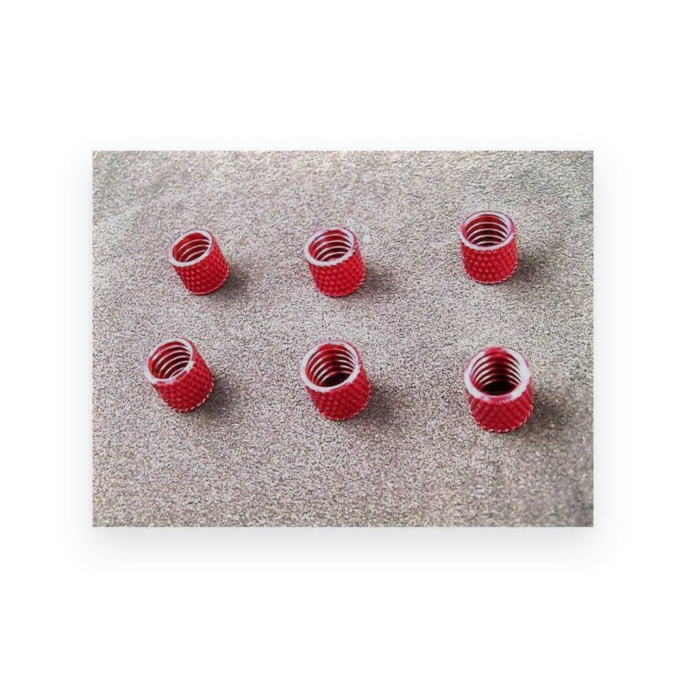 Hot Racing Aluminum Fuel Line Retainers, Red, Pack of 6