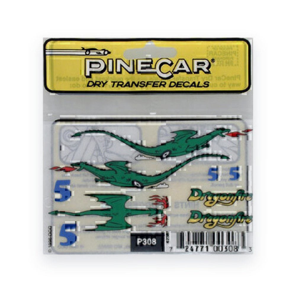 Pinecar Dragonfire Dry Transfer Decals