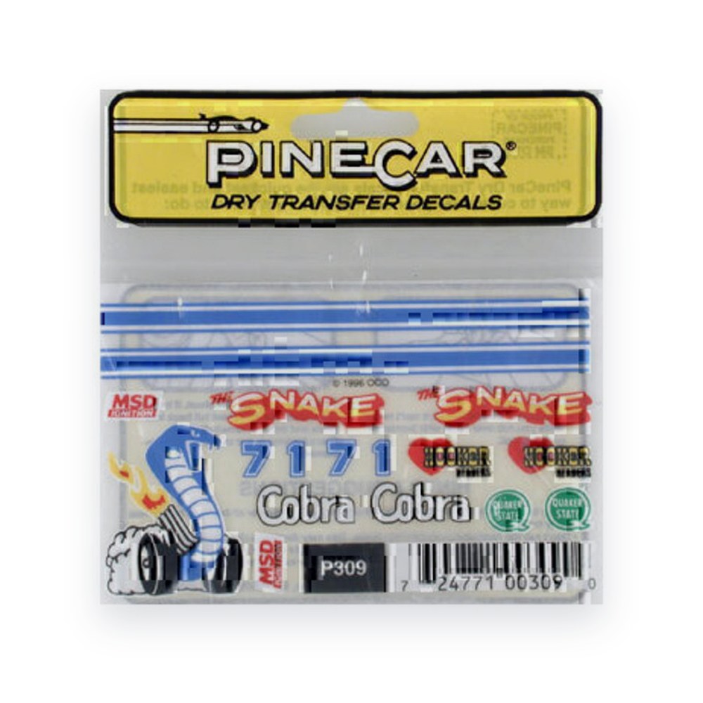 Pinecar Cobra Dry Transfer Decals