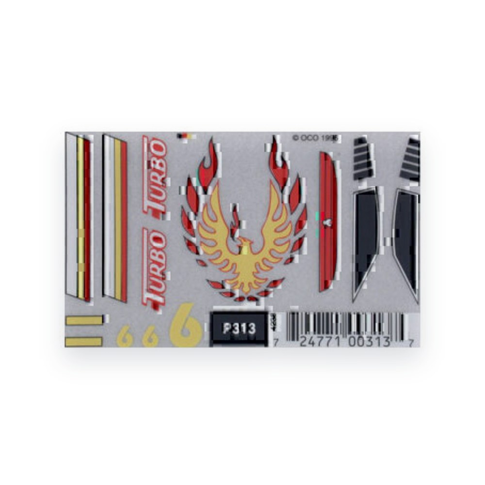 Pinecar Turbo Dry Transfer Decals