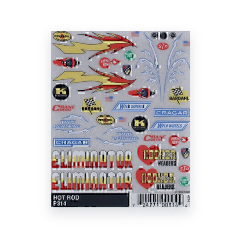 Pinecar Hot Rod Dry Transfer Decals