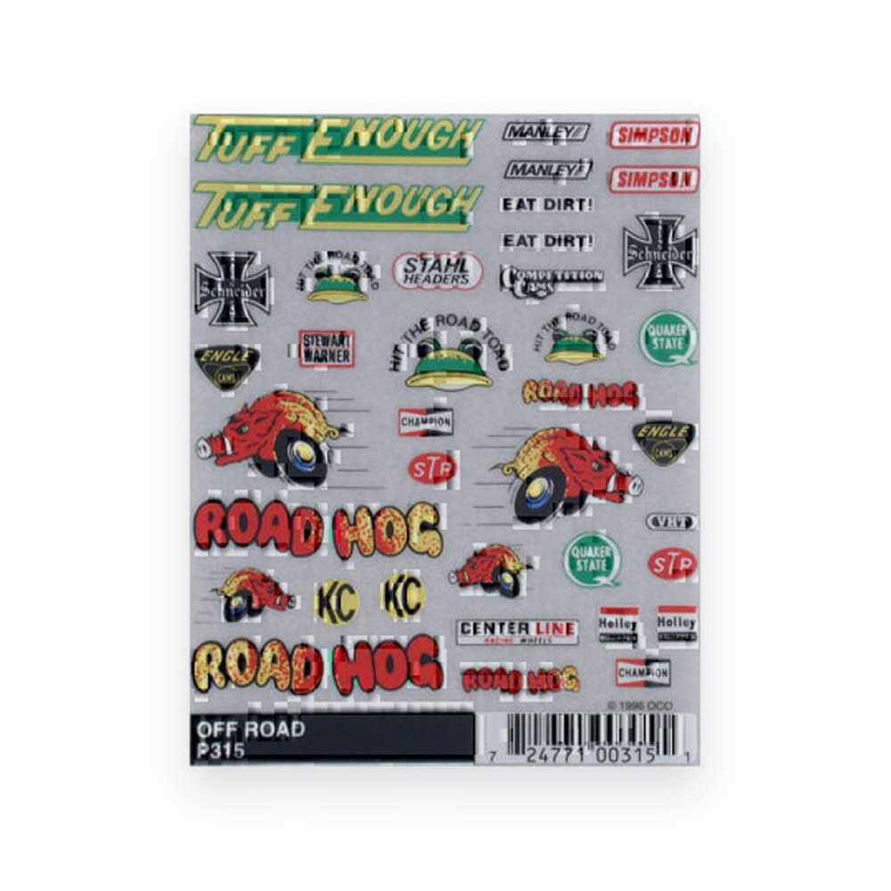 Pinecar Off-Road Dry Transfer Decals
