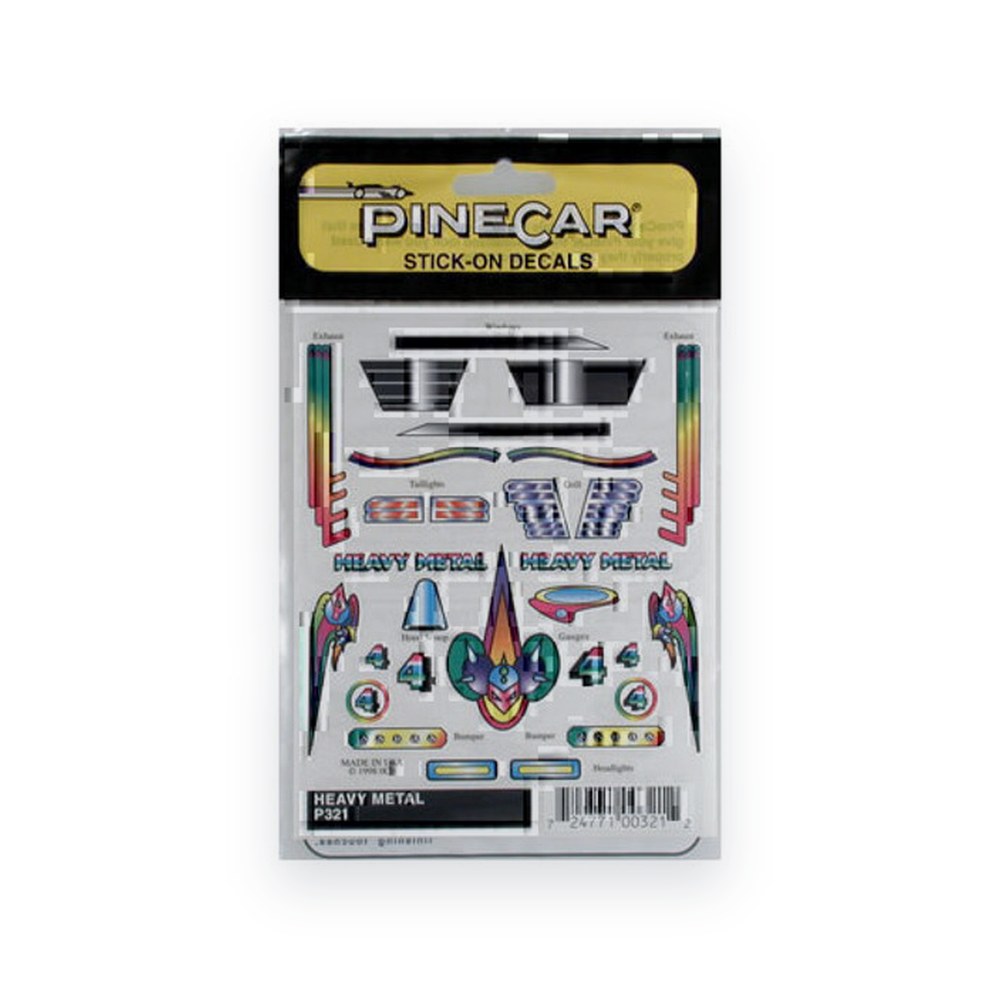 Pinecar Heavy Metal Stick-On Decals