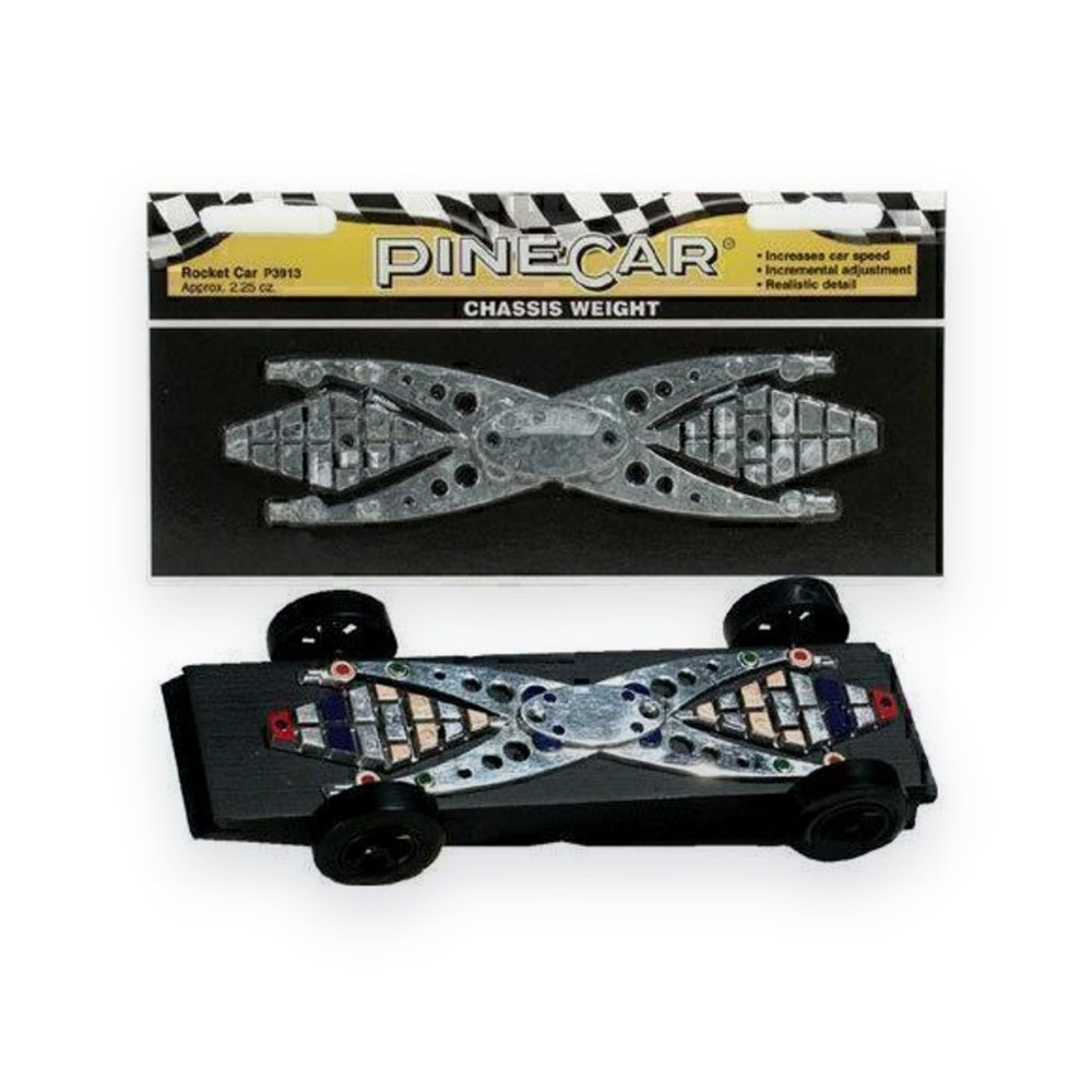Pinecar Chassis Weight, Rocket Car, 2.25 oz