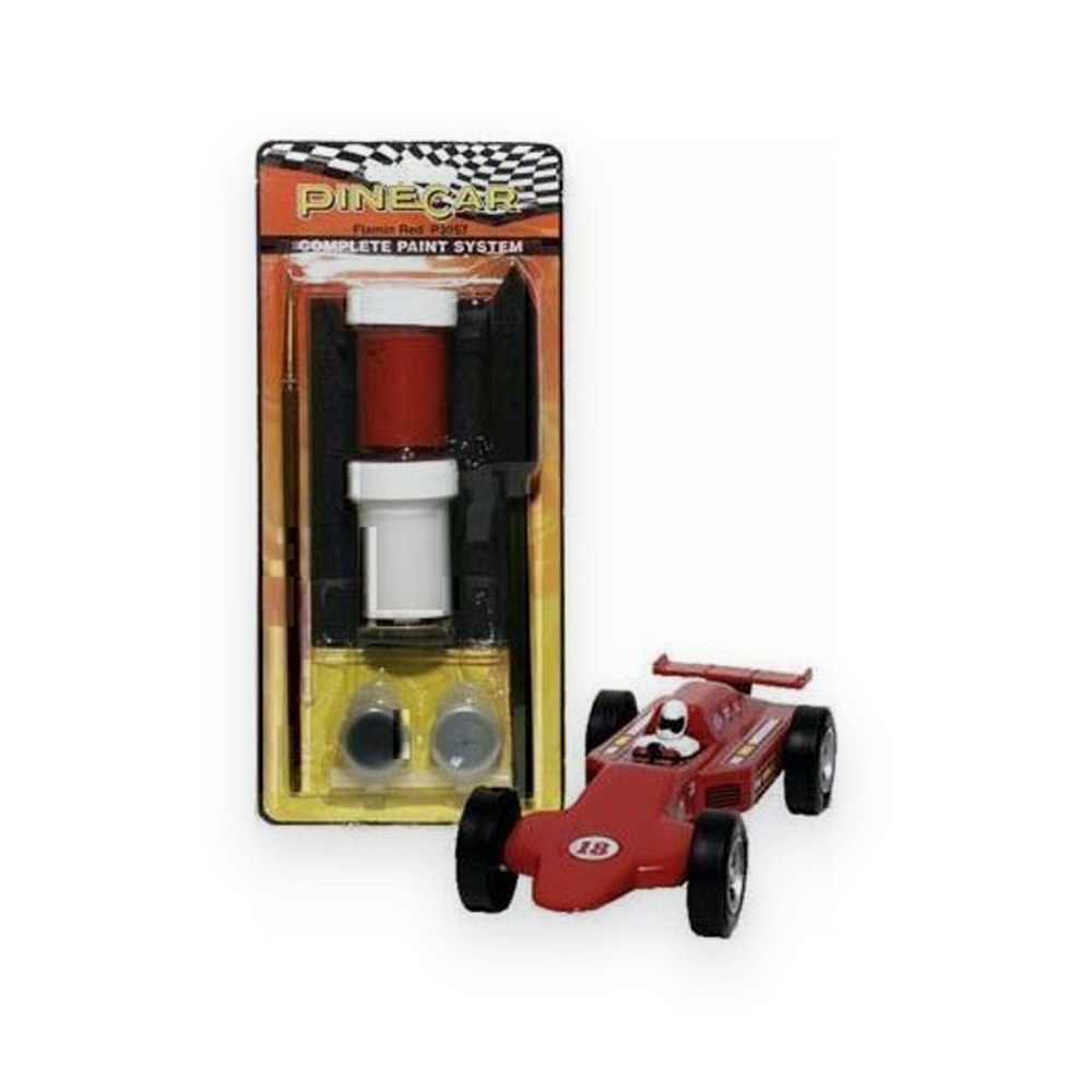 Pinecar Complete Paint System, Flamin' Red Metallic