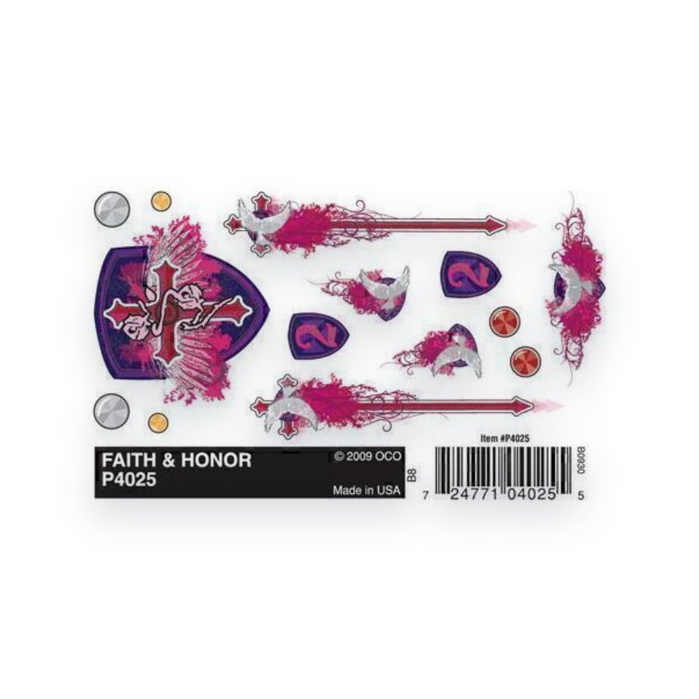 Pinecar Dry Transfer Decals, Faith & Honor