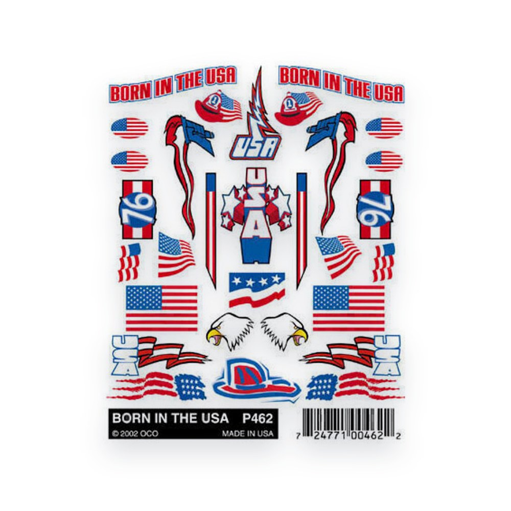 Pinecar Stick-On Decals, Born in the USA