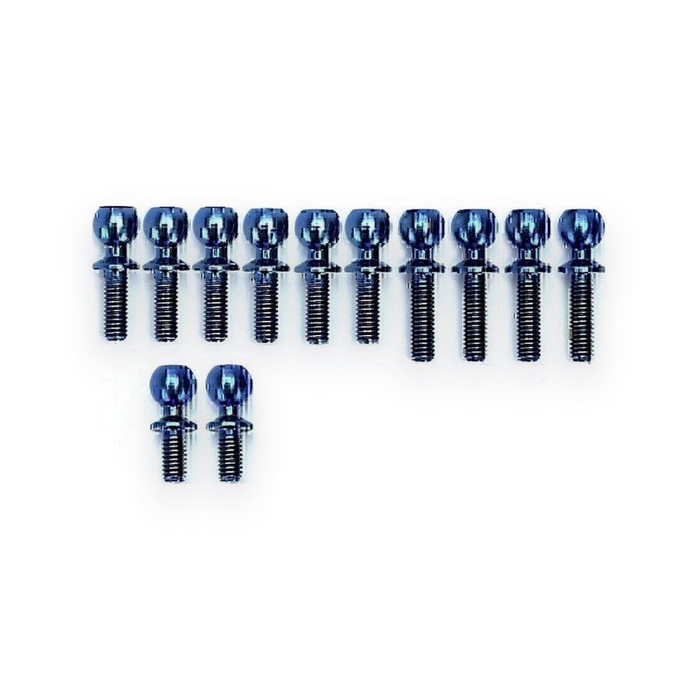 R1WURKS B7 Series Turnbuckle Ball Stud Set, Titan Blue, 12 Piece