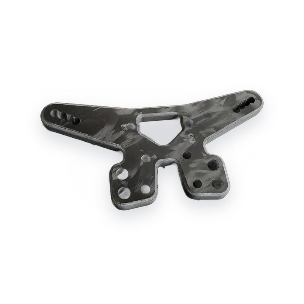 R1Wurks Rear Carbon Fiber Shock Tower for R1B, -2mm, Matte Forged
