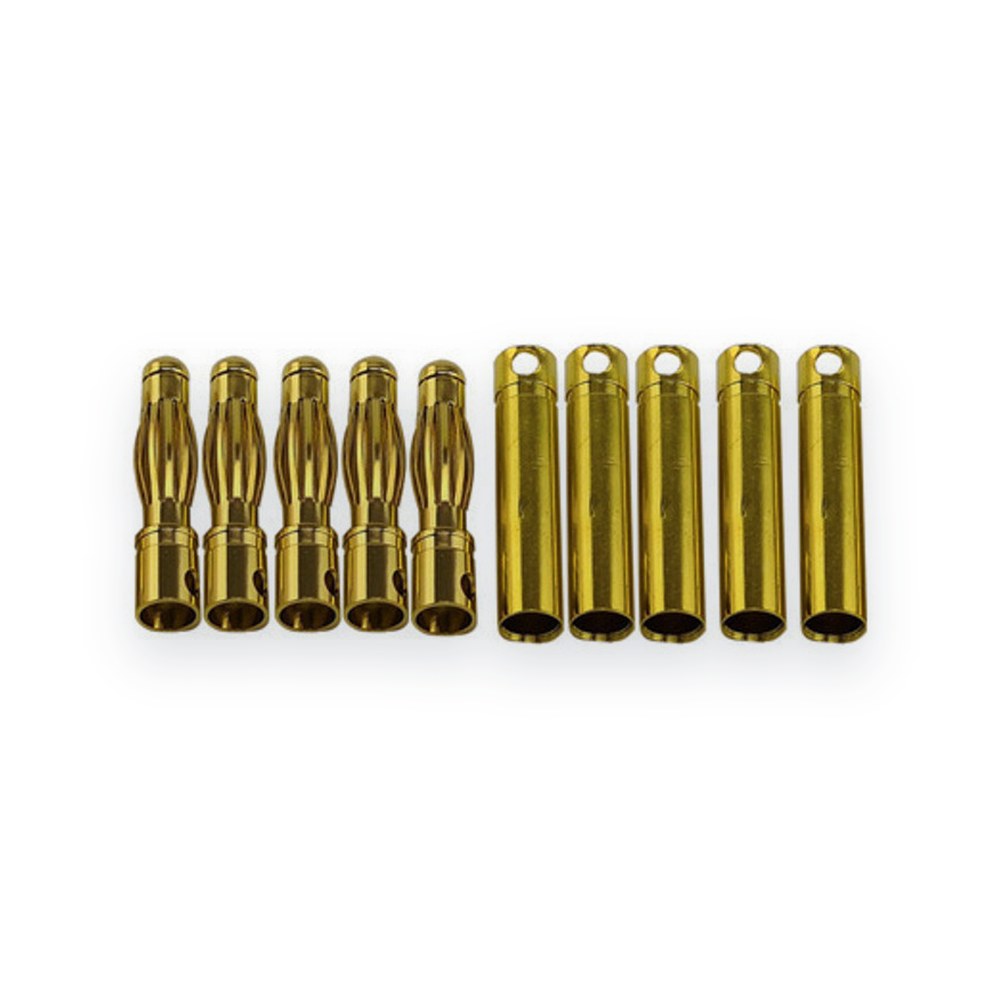 Racers Edge Banana Plugs, 4mm Gold Plated, Male & Female, 5 Pair