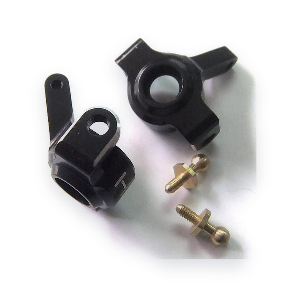 Hot Racing Front Steering Knuckles, Black Aluminum