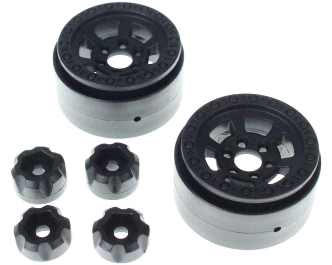 6 Slot Beadlock Wheels (1.9)(Plastic)(1pr)