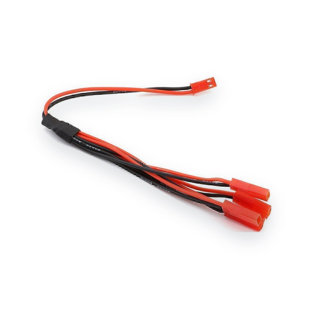 Salvinos JR Models JST Y-Harness Connector Leads, 1 Male to 4 Female, 200mm