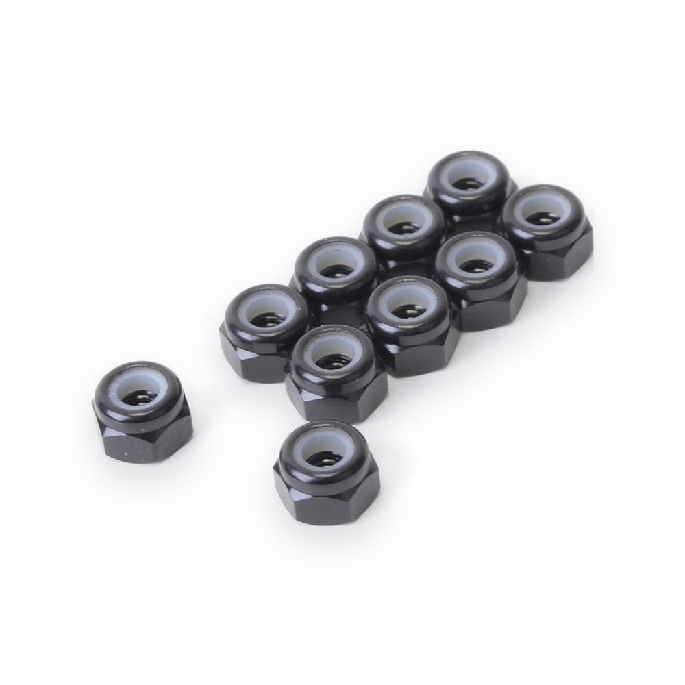 Schumacher Speed Pack Black M3 Alloy Nyloc Nuts, pk10