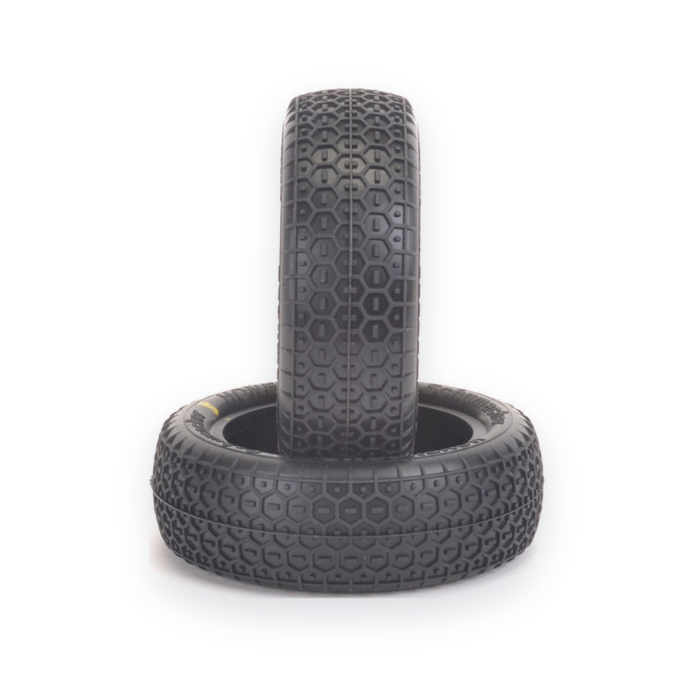 Schumacher 1:10 2WD Front Honeycomb Tyres, Yellow, Pair