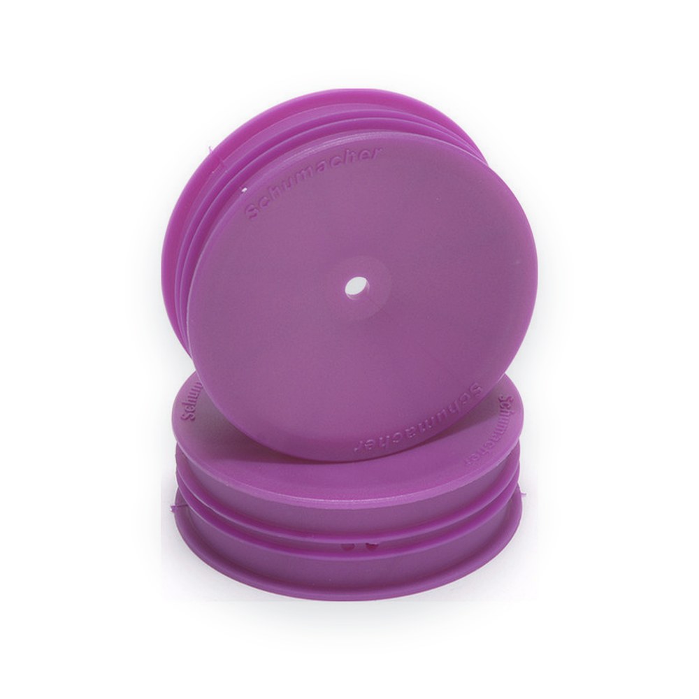 Schumacher Front Slim 2WD Wheel, 12mm Hex, Purple (pair)