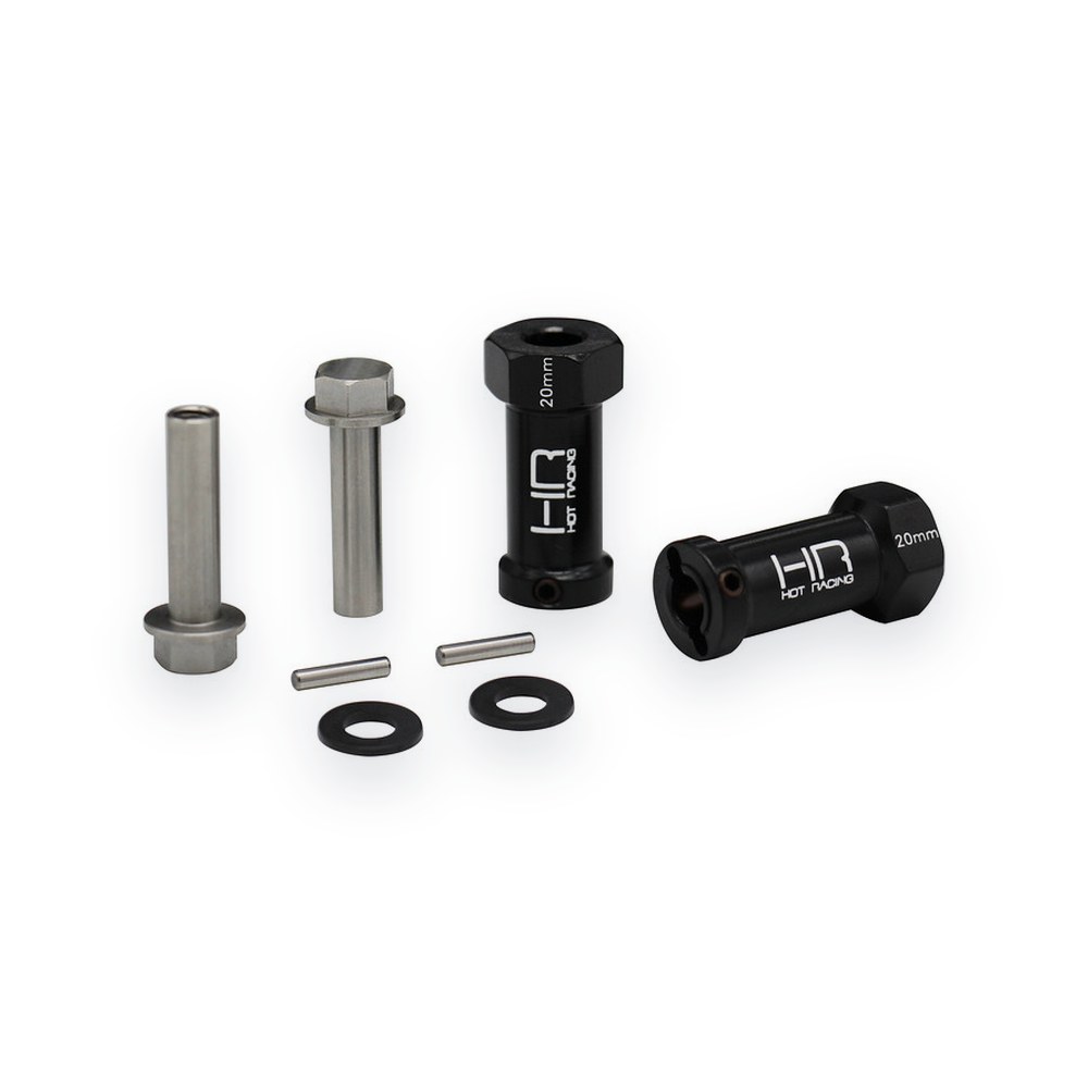 Hot Racing 20mm Wheel Hub Extensions, 12mm Hex, Pack of 2, for Axial SCX Wraith