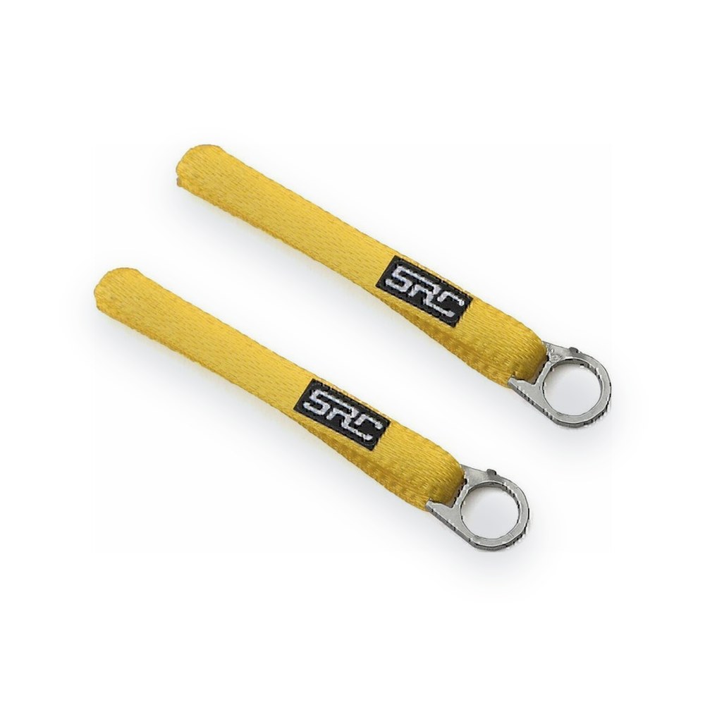 SIDEWAYS RC Scale Drift Nylon Tow Sling with Steel Ring, Yellow, (2)