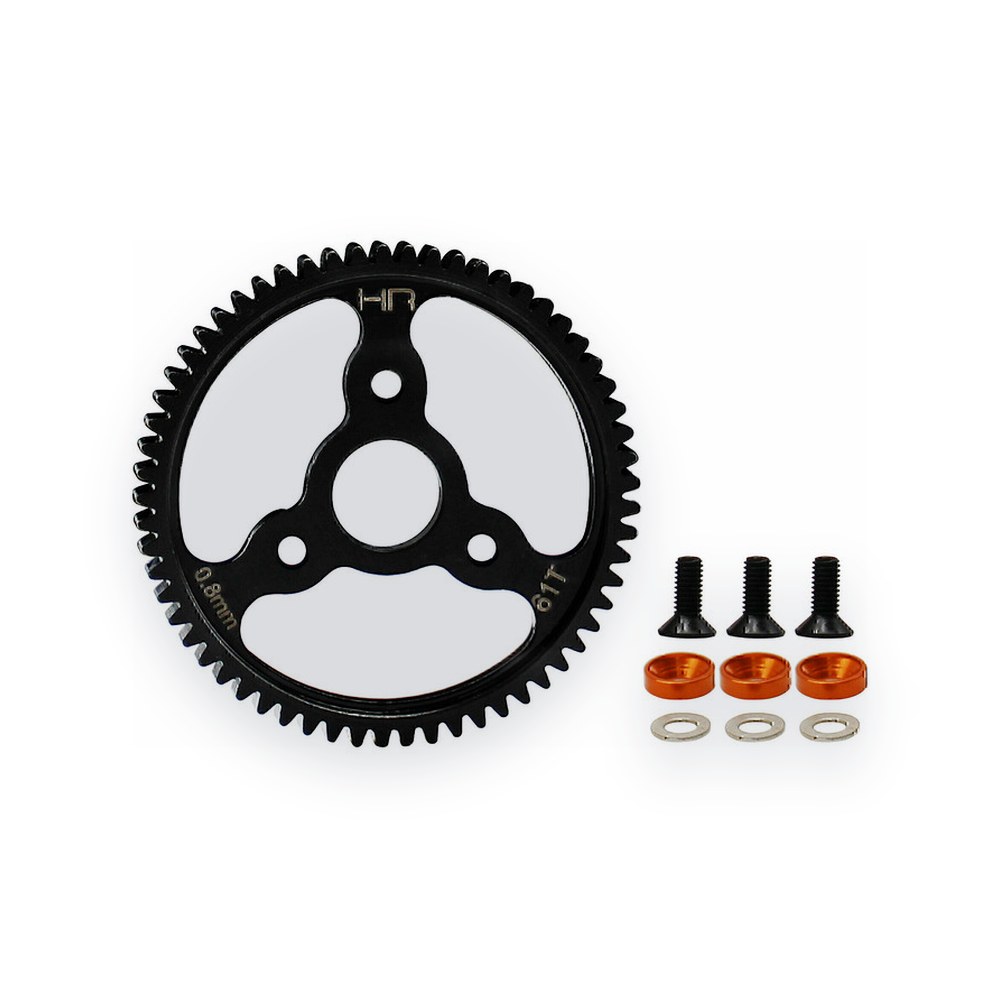 Hot Racing TRA Steel Spur Gear, 61T 0.8 Mod, Orange