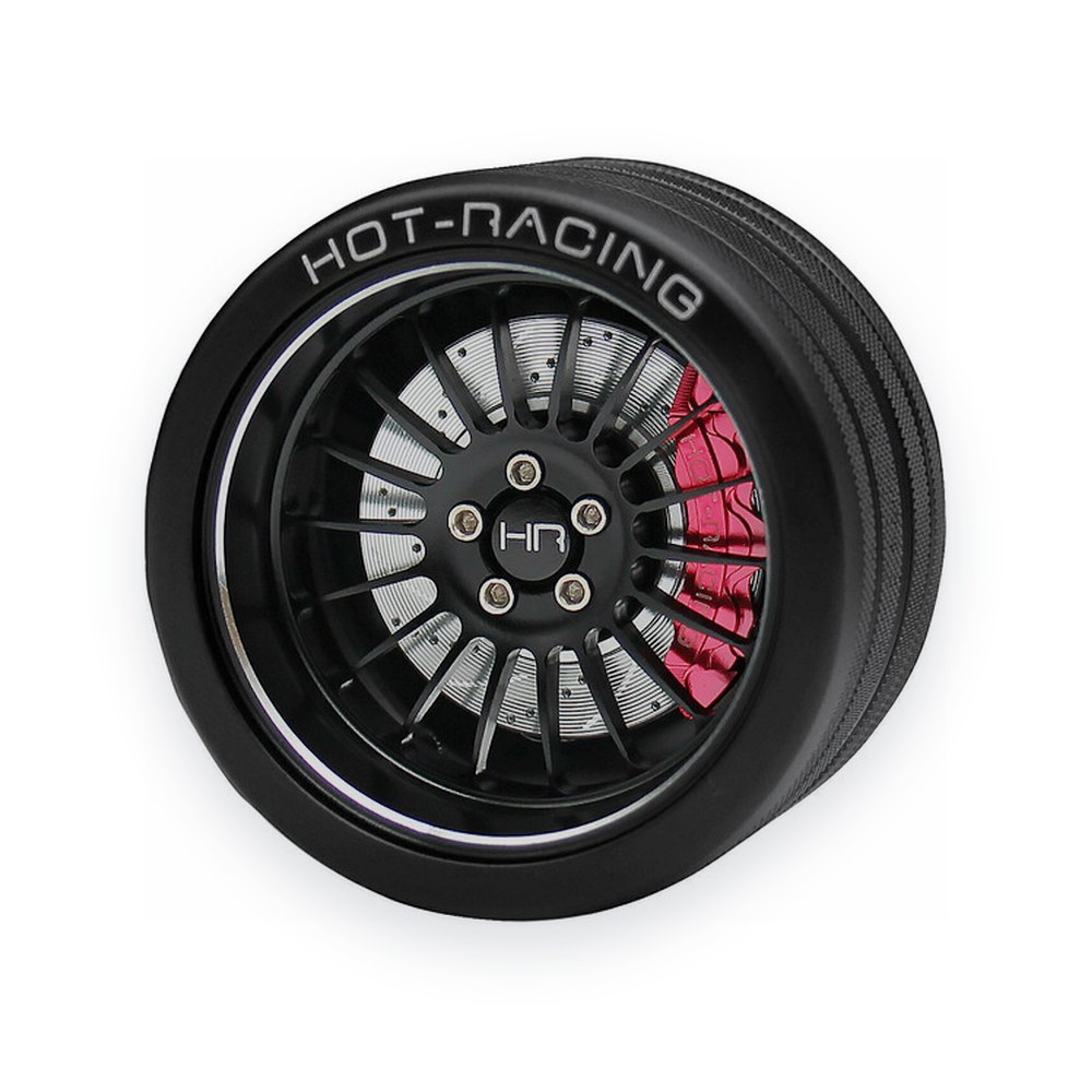 Hot Racing NB4 Steering Wheel, Black 18 Spoke, 6061