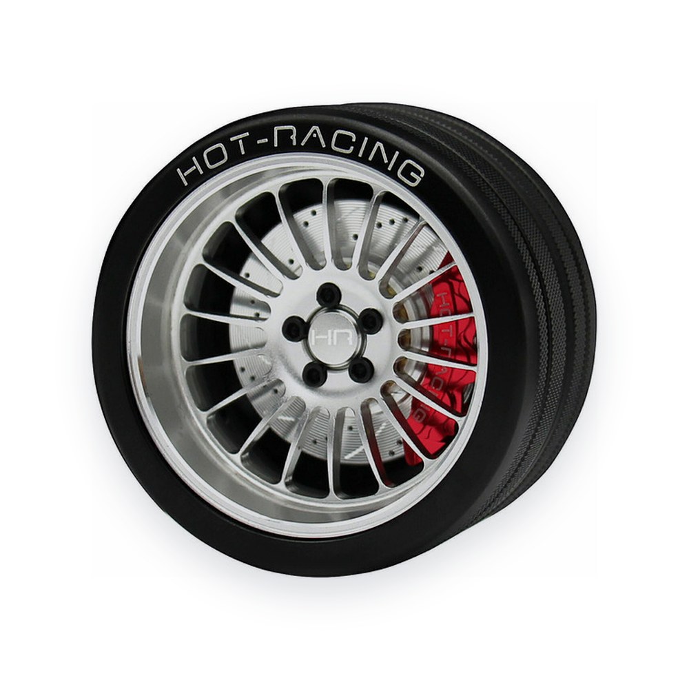 Hot Racing NB4 Steering Wheel, Silver 18 Spoke, 6061