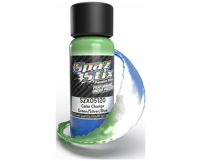 Color Change Airbrush Paint, Green/Silver/Blue, 2oz Bottle