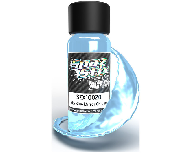 Sky Blue Mirror Chrome Airbrush Ready Paint 2oz Bottle
