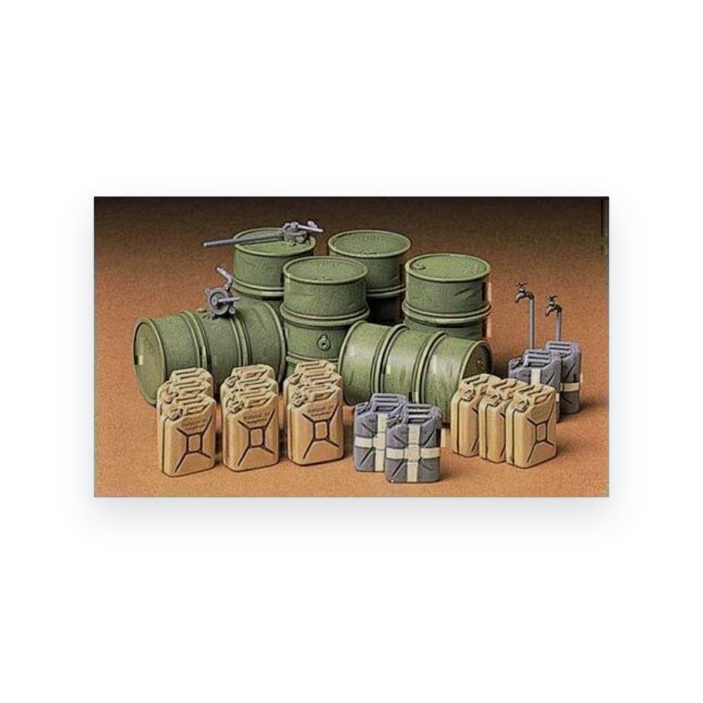 Tamiya 1/35 German Fuel Drum Set, Plastic Model Kit
