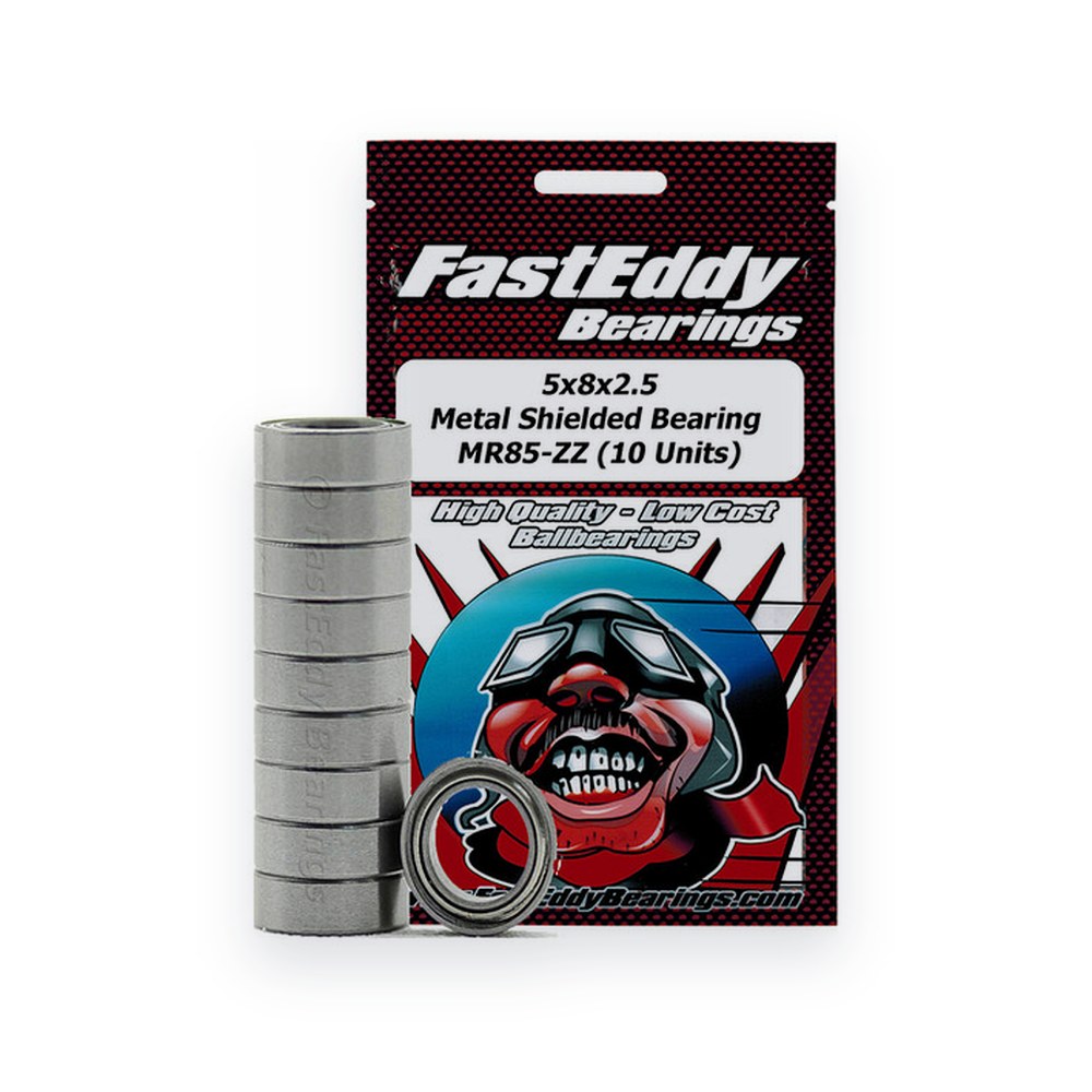 FastEddy Metal Shielded Bearing, 5x8x2.5mm, Mr85-Zz, 10