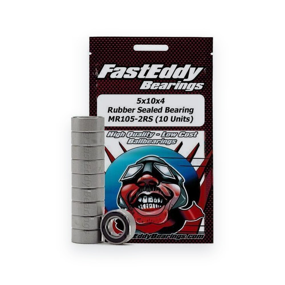 FastEddy Tamiya 1050 Rubber Sealed Replacement Bearing, 5x10x4, 10 Units