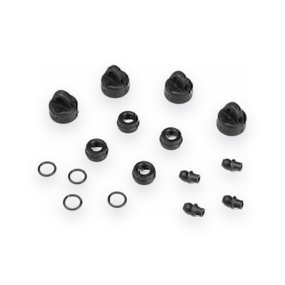 Tekno RC EB410 Shock and Cartridge Cap and Bushing Set, 4 Pieces Each
