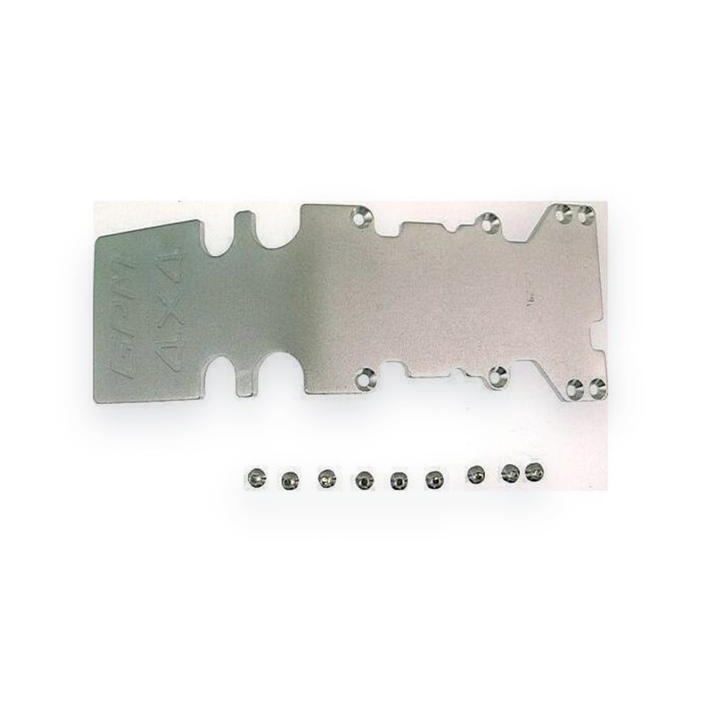 GPM Racing Traxxas T-Maxx 3mm Rear Skid Plate, Silver Aluminum