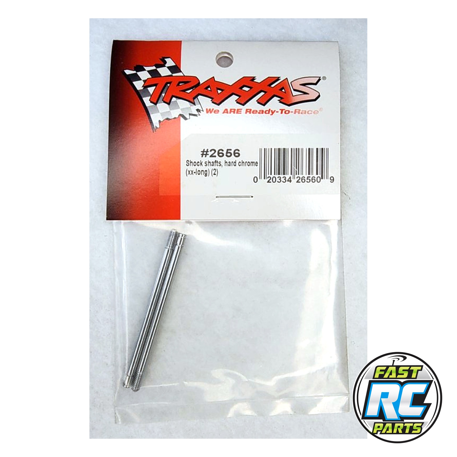 Shock shafts, steel, chrome finish (xx-long) (2)
