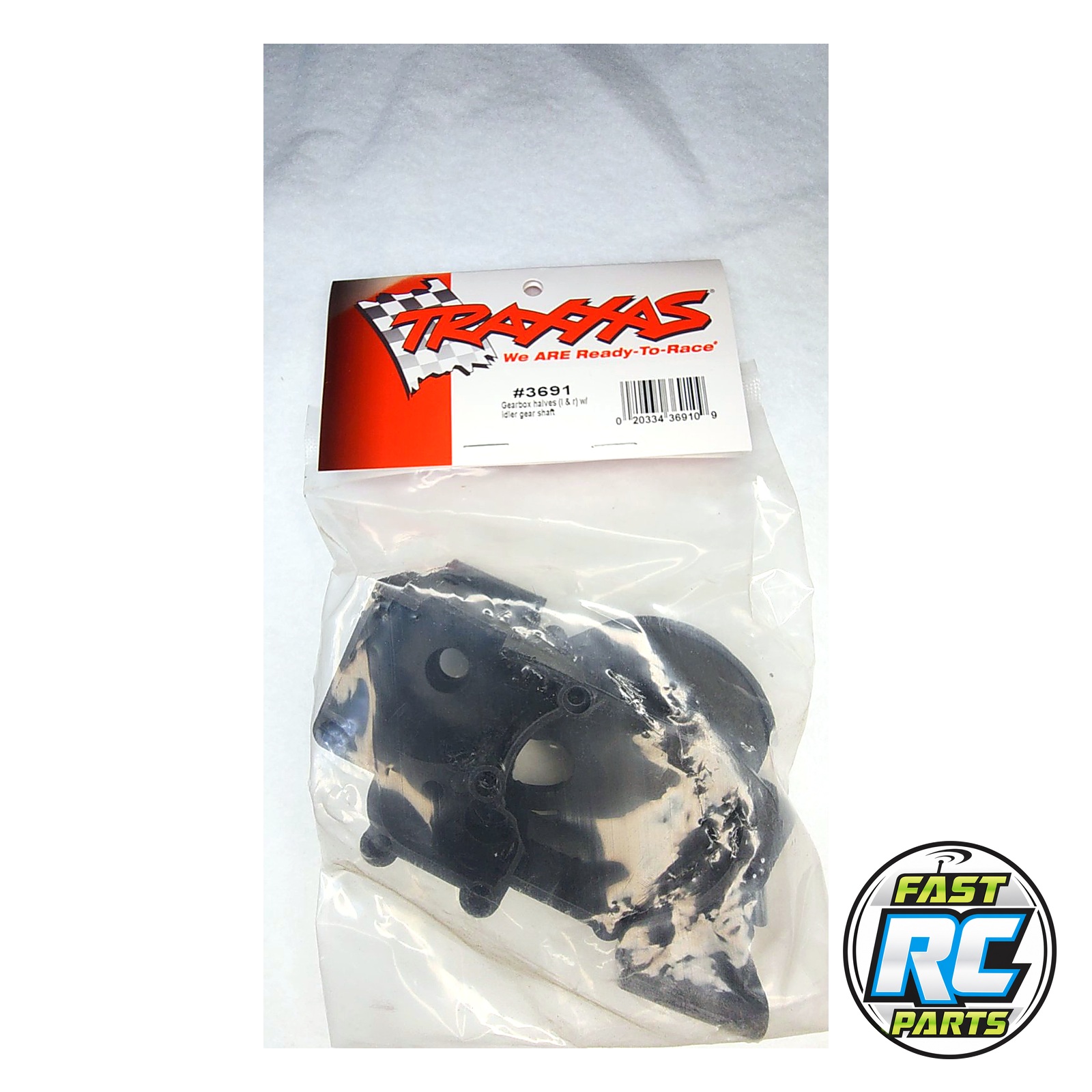 Gearbox halves (l&r) (black) w/ idler gear shaft
