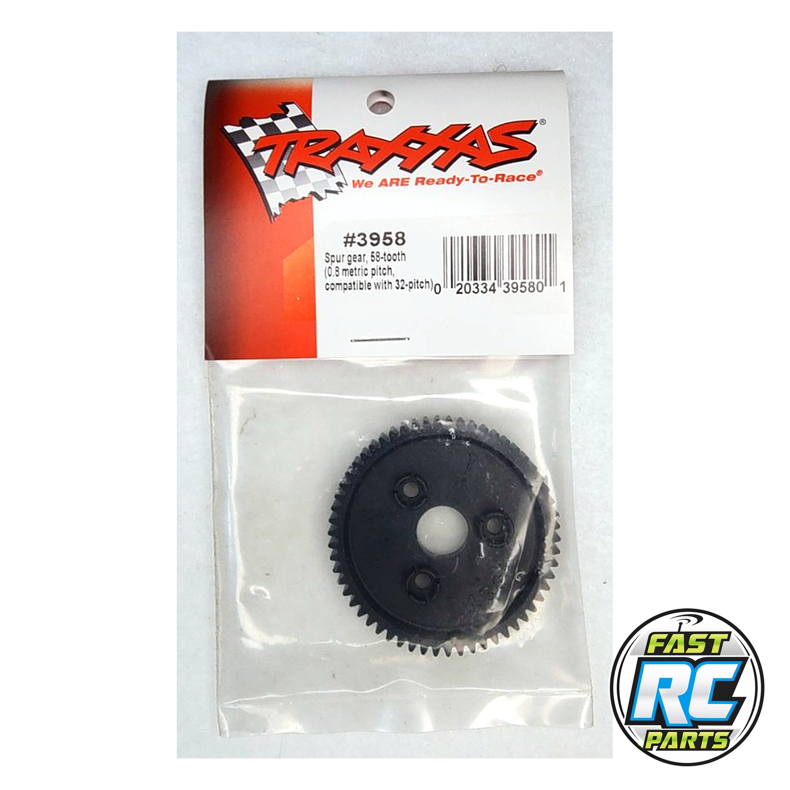 Spur gear, 58-tooth (0.8 metric pitch, compatible with 32-pitch)