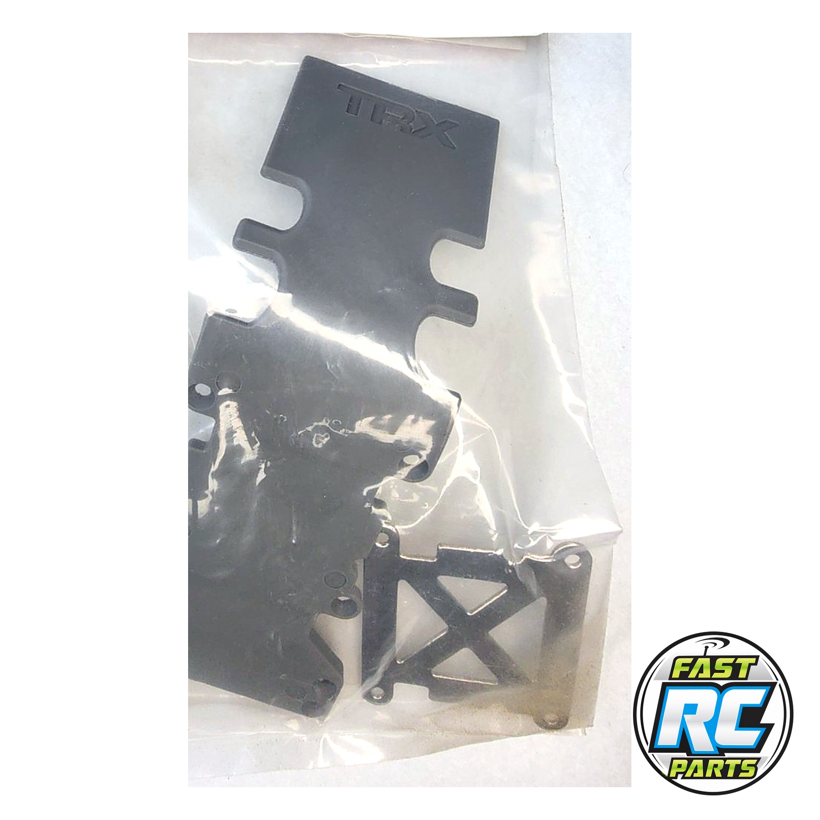 Skidplate, rear plastic (grey)/ stainless steel plate