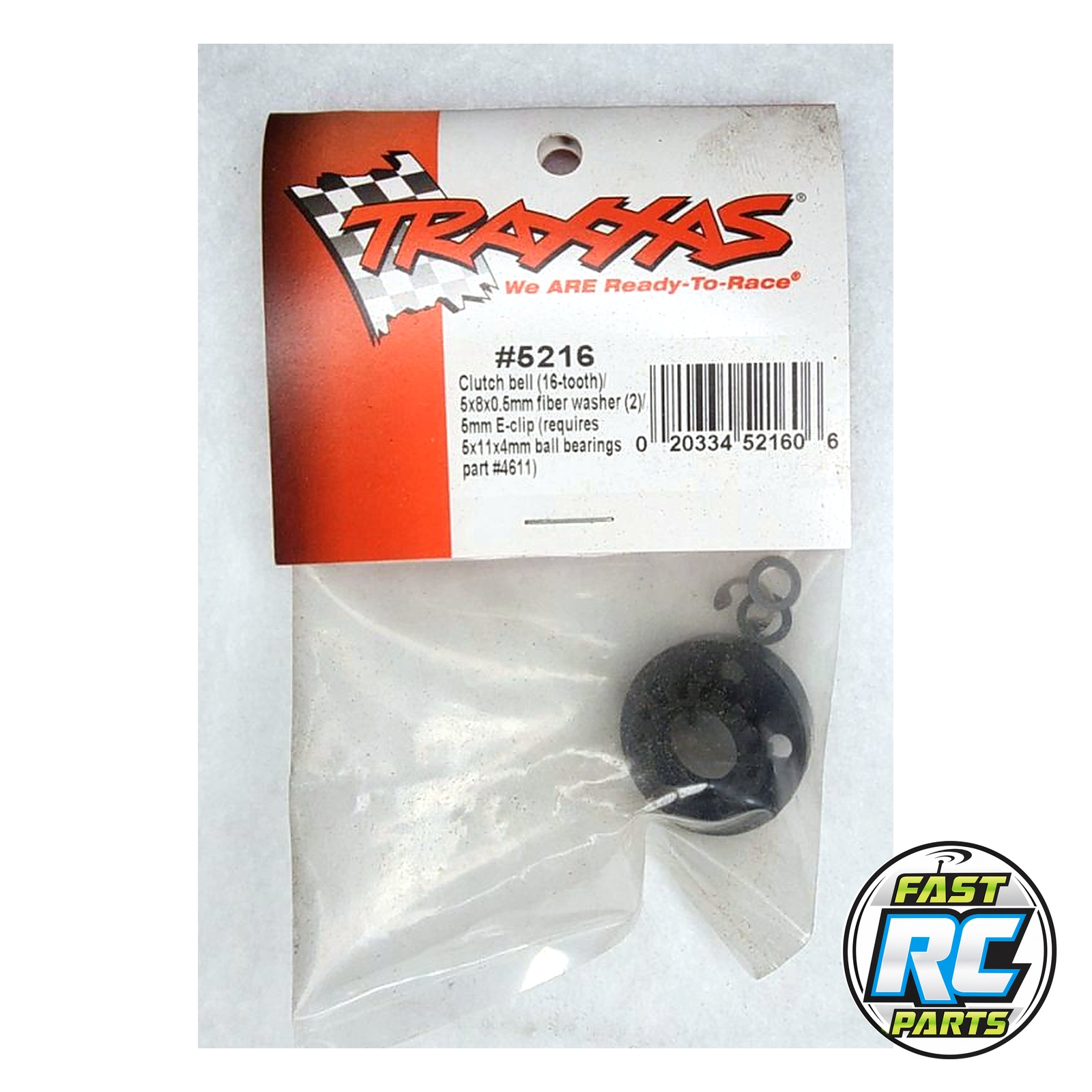 Clutch Bell 16t/Fiber Washer/E-Clip Revo (2)