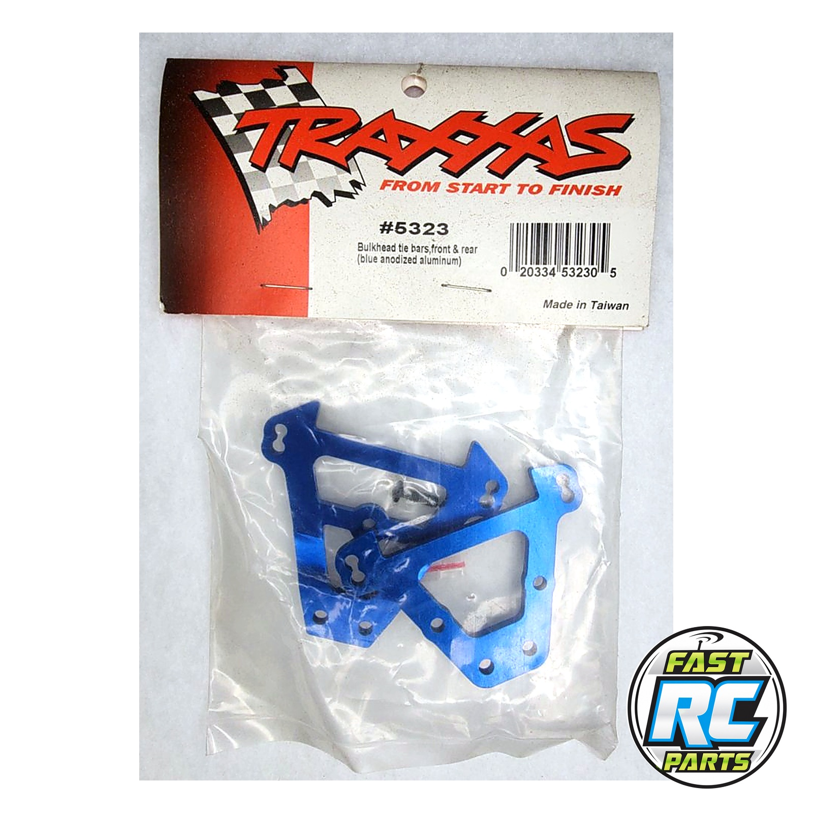 Bulkhead tie bars, front & rear (blue-anodized aluminum)