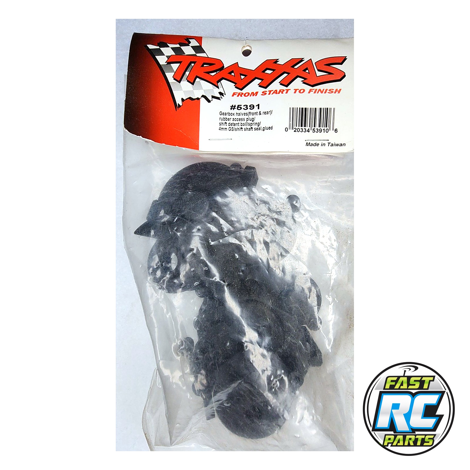 Traxxas Revo Gearbox Halves (Front & Rear), Rubber Access Plug, Shift Dete
