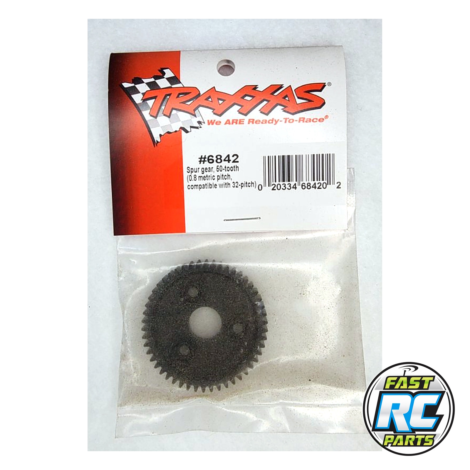 Spur gear, 50-tooth (0.8 metric pitch, compatible with 32-pitch)