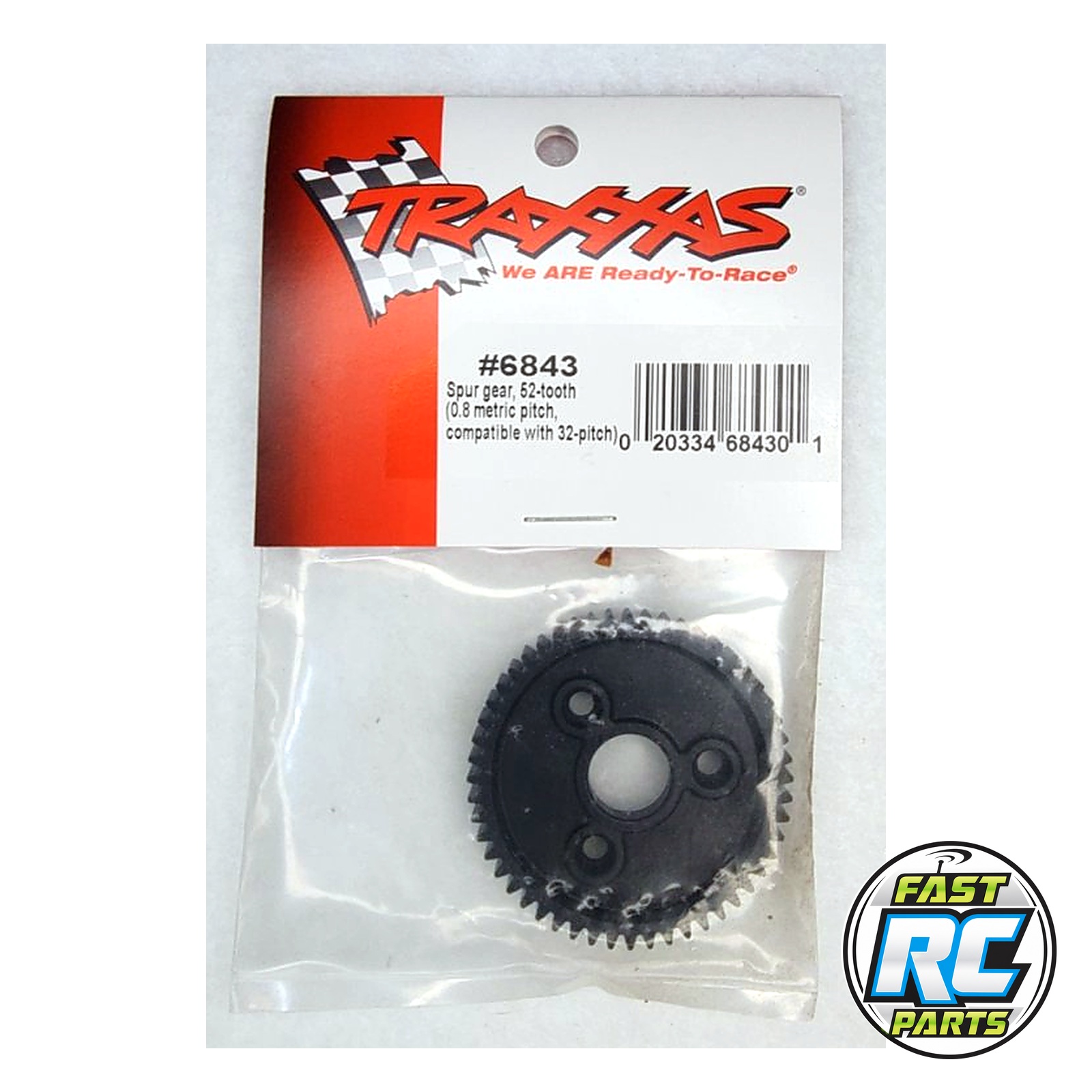 Spur gear, 52-tooth (0.8 metric pitch, compatible with 32-pitch)