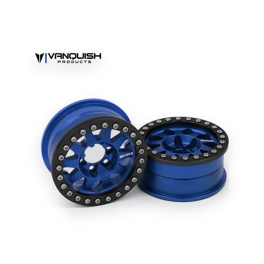 Vanquish Products Method 1.9 Race Wheel 101 V2 Beadlock, Blue Anodized (2)