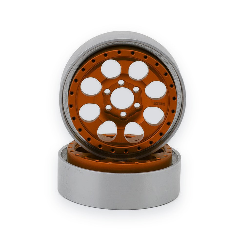 Vanquish Products KMC 2.2 KM237 Riot Beadlock Crawler Wheels, Orange (2)