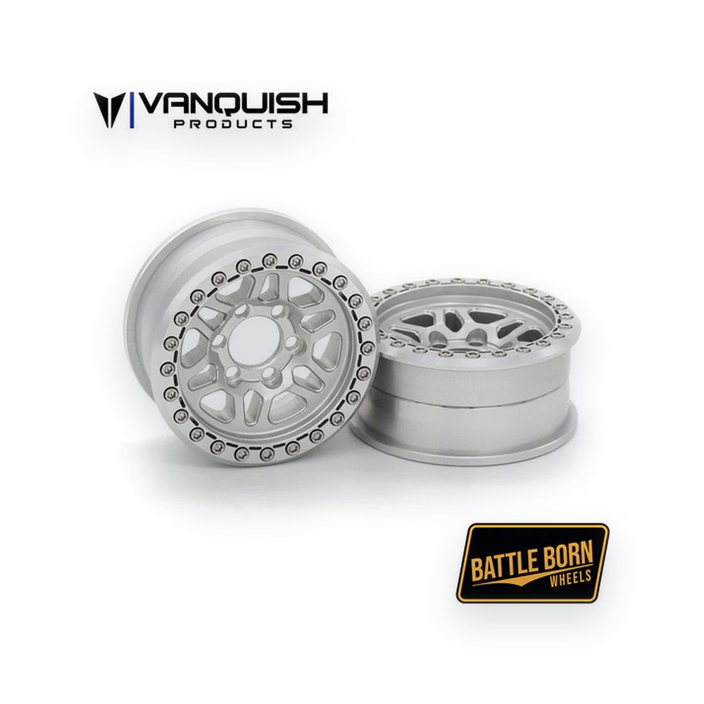 Vanquish Products Battle Born Kilo 1.9 Beadlock Crawler Wheels, Clear (2)