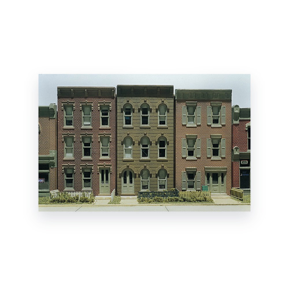Woodland Scenics 1/87 HO Scale Townhouse Flats Kit, 3 Fronts Only