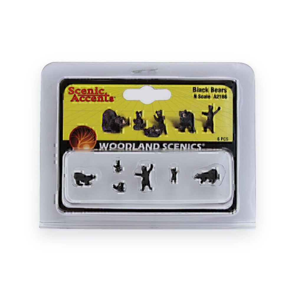 Woodland Scenics N Scale Figures, Black Bears