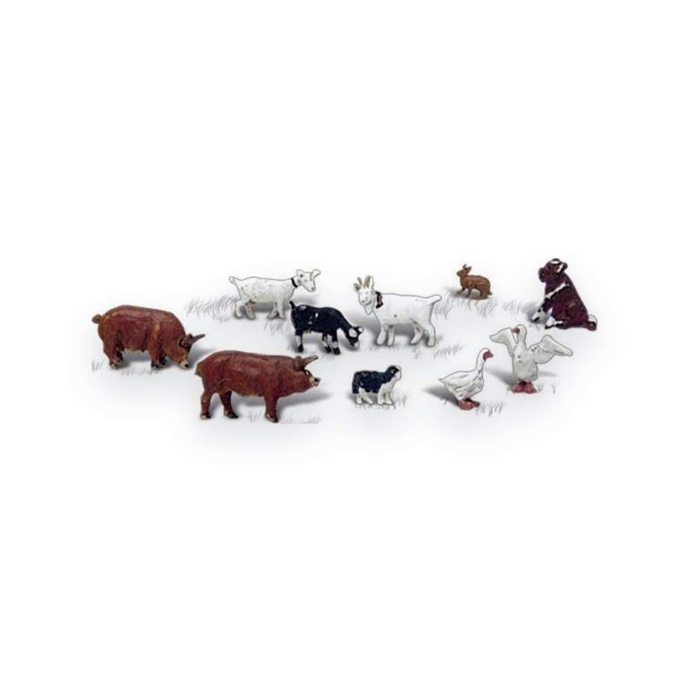 Woodland Scenics N Scale Figures, Barnyard Animals