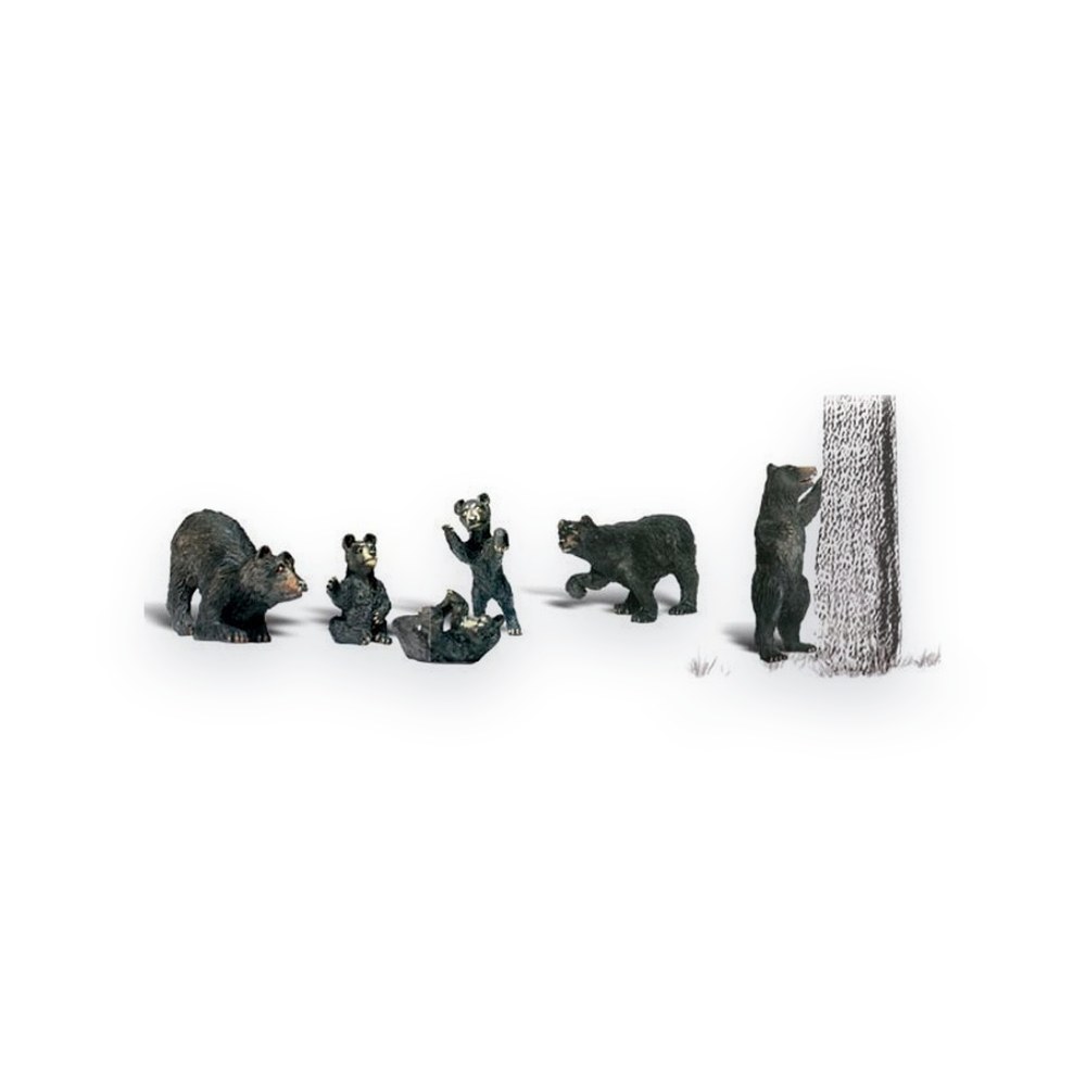 Woodland Scenics O Scale Figures, Black Bears